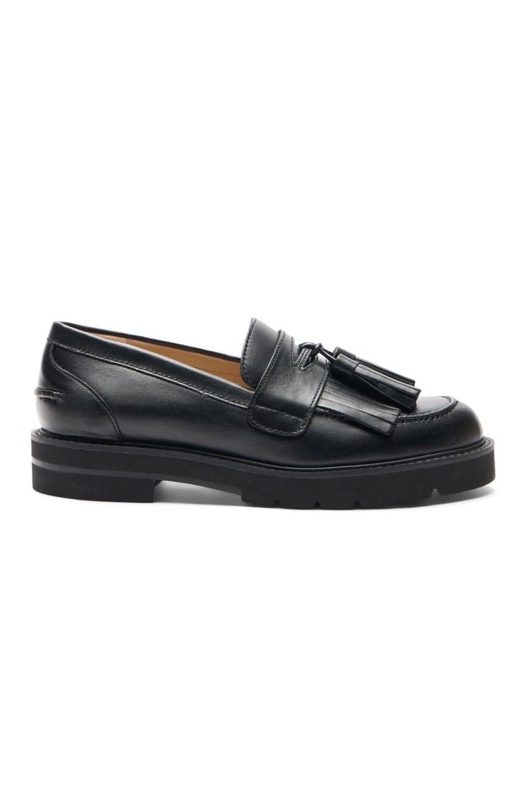 STUART WEITZMAN Mila leather loafers Black 