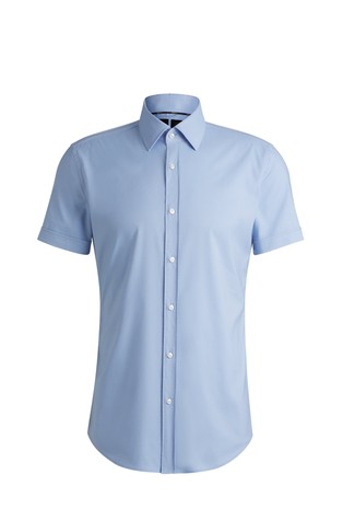 Slim fit srajca s kratkimi rokavi iz raztegljive performance tkanine