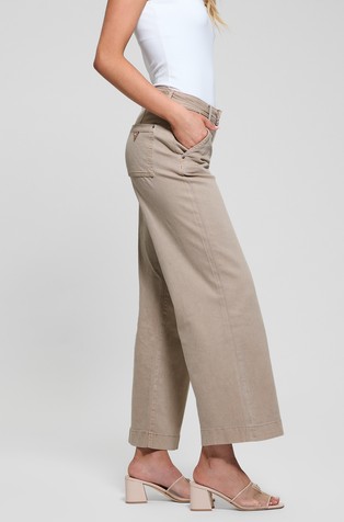 GUESS Zoya Wide-Leg Jeans Beige 2