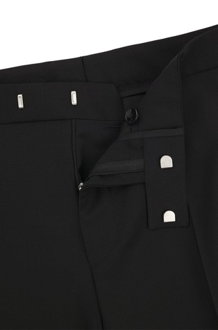 HUGO BOSS Regular fit hlače za smoking iz volnene mešanice Črna - Black 5