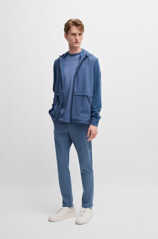 HUGO BOSS Slim fit hlače iz raztegljive bombažne mešanice Modra - Blue Colour 3