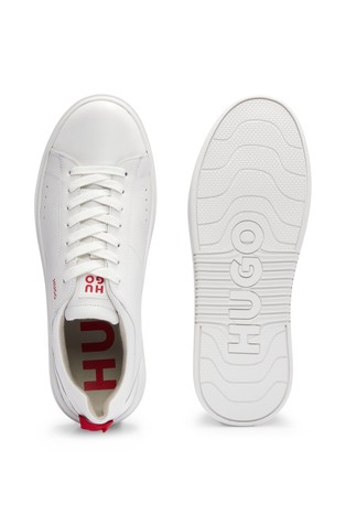 HUGO BOSS Leather trainers with branded quarter White 2
