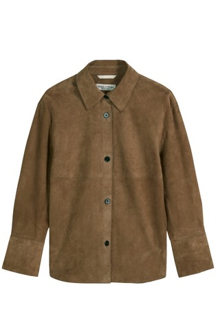 MARC O'POLO Relaxed suede shirt Dusty Brown 4