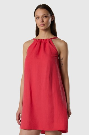 Viscose-linen short dress