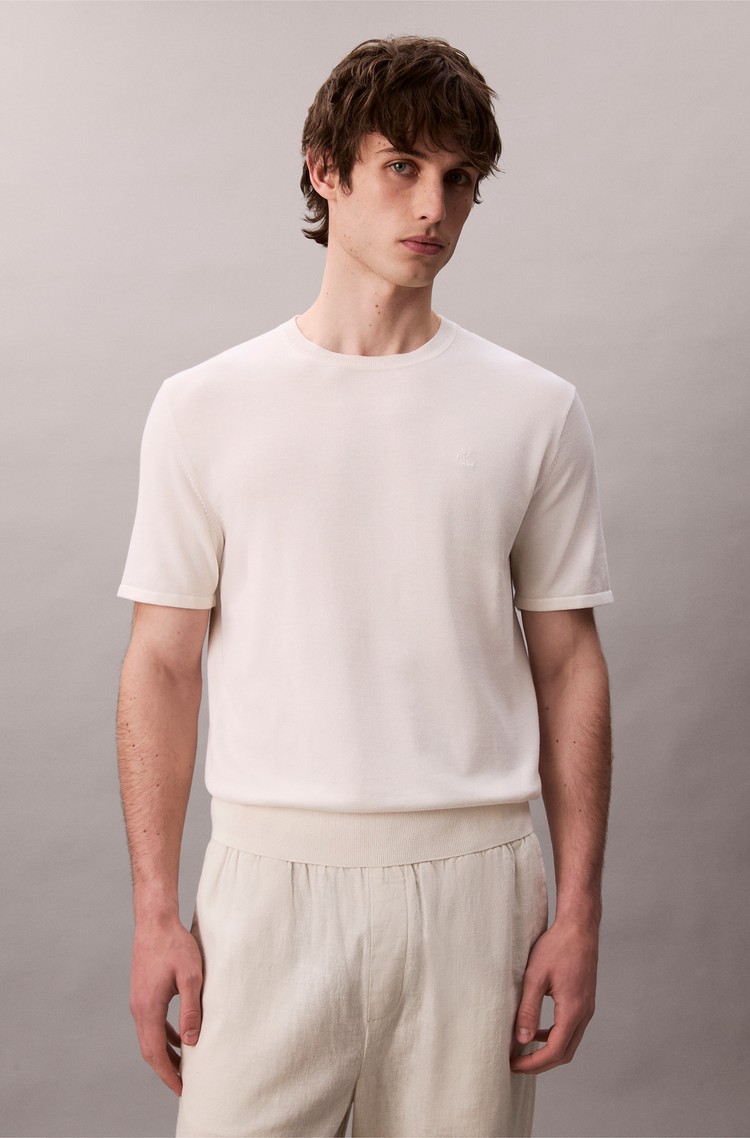 CALVIN KLEIN Supima Cotton Short Sleeve Tee Ivory 
