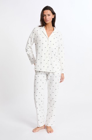 Milo 2-Piece Pyjama Set with Heart Motifs in Cotton