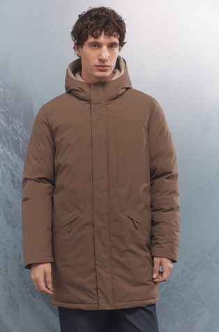 Thermal water-repellent puffer jacket with hood