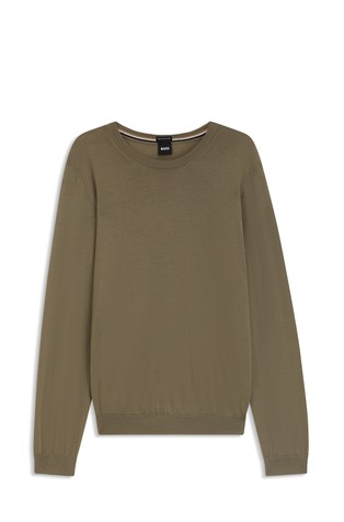 Slim fit pleten pulover iz deviške volne