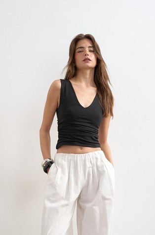 TSMY majica brez rokavov iz raztegljivega bombaža