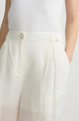 LIU JO Ramie palazzo trousers White 5