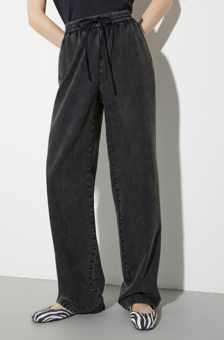 MAX&amp;CO Relaxed fit trousers in cotton-viscose blend Black 