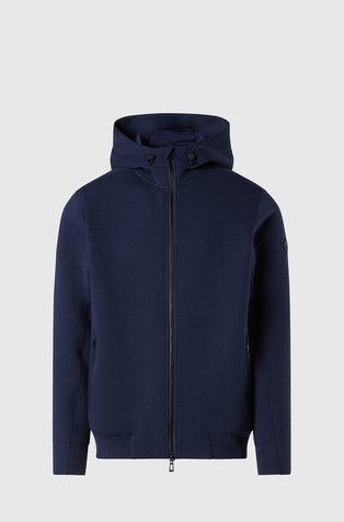 Piqué scuba full-zip hoodie
