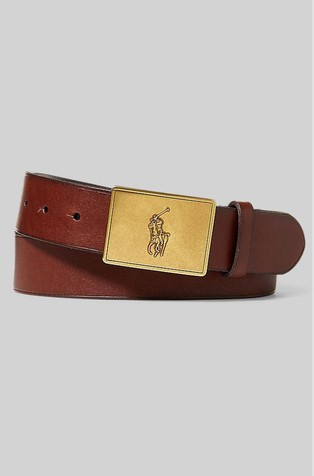 Pony Plaque Leather Belt