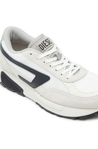 DIESEL Low-top sneakers in mesh, suede and leather White/Black 6