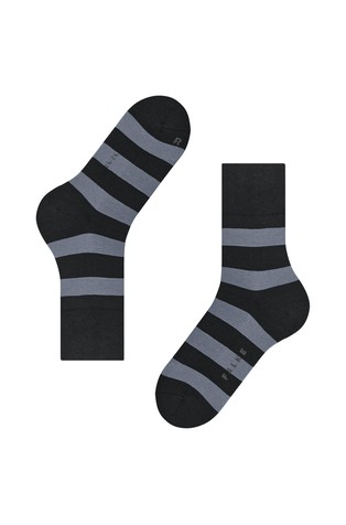 FALKE Block Stripe nogavice s črtastim vzorcem Črna - Black / Gray 5