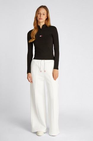 TOMMY HILFIGER Logo Embroidery Terry Joggers White 3