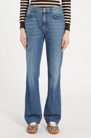 Cotton wide-leg jeans