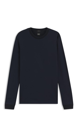 Žakarska majica z dolgimi rokavi iz merceriziranega bombaža