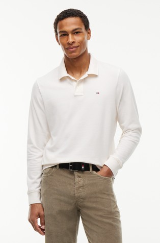 Long-sleeved Cotton Polo Tee