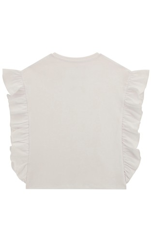GUESS Cotton crop top with frills White 2
