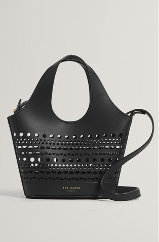 Small Leather Laser Cut Tote Bag