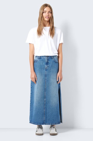 NOISY MAY NMELISA denim krilo s stranskima razporkoma Modra - Medium Blue Denim 2