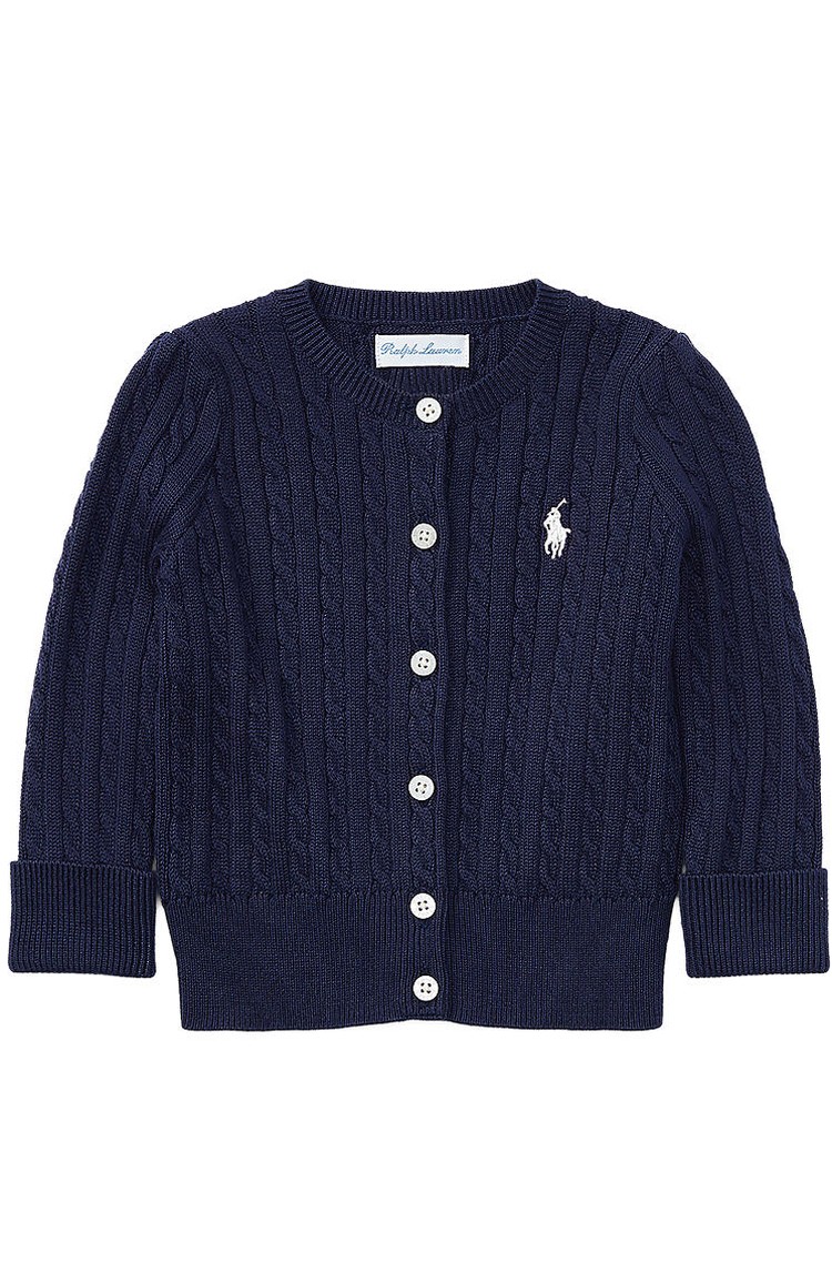 RALPH LAUREN Cotton Cardigan Hunter Navy 
