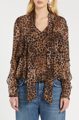 Viskozna bluza z leopardjim vzorcem