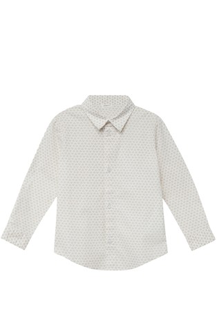 Slim fit bombažna srajca z vzorcem