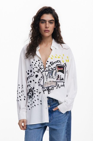 Shirt with arty print