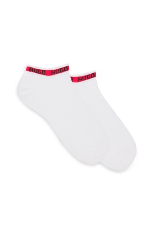 Two-pack of ankle-length socks with branded cuffs