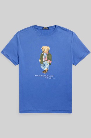 RALPH LAUREN Classic Fit Polo Bear Jersey T-Shirt Blue 4