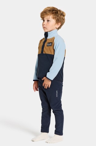 DIDRIKSONS Monte Kids' Half Button Navy 2