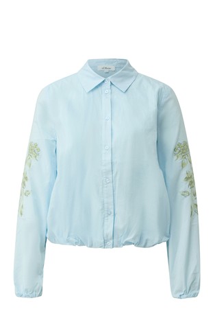 Balonasta bombažna srajca z vezenino