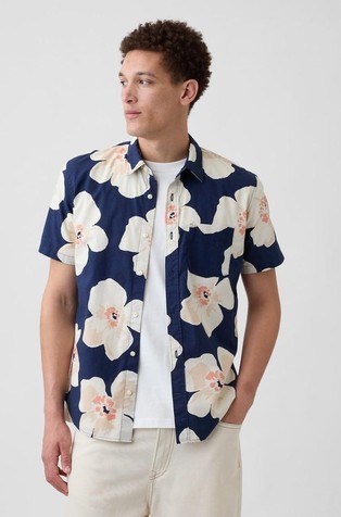 Stretch Poplin Shirt in Standard Fit