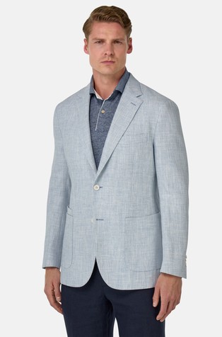 Linen-blend Single-breasted Jacket