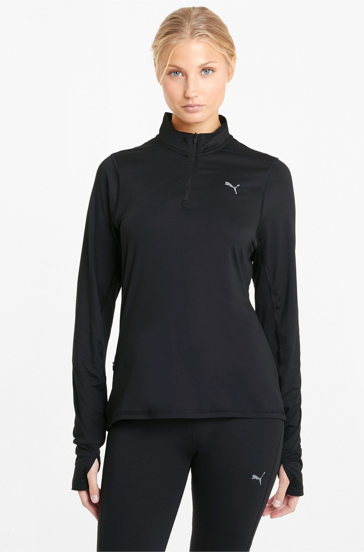 PUMA Favourite Quarter-Zip Running Pullover Black 