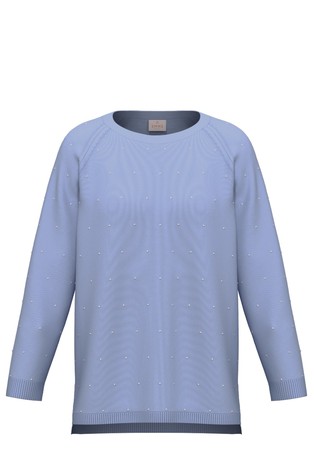 Viscose-blend knit sweater with studs