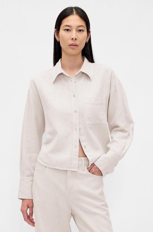 Linen-Cotton Oversized Shirt