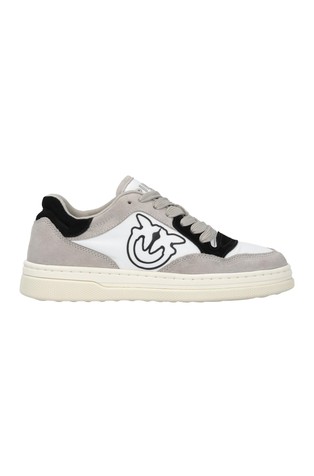 Suede leather sneakers with contrasting logo