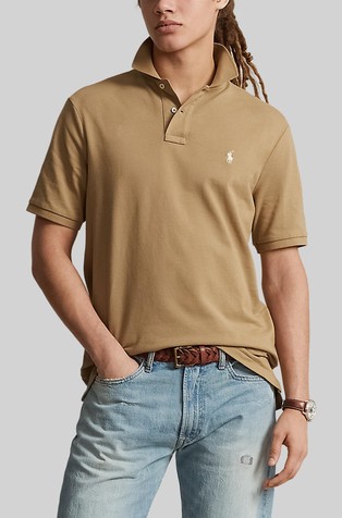 Slim fit bombažna polo majica