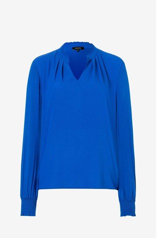Stretch blouse in mix fabric