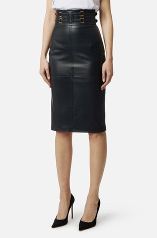 Usnjeno krilo z logo detajlom