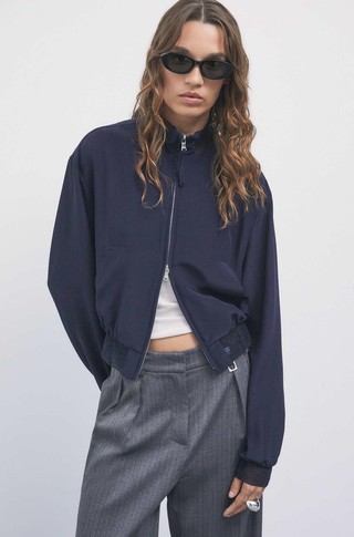 Silk bomber jacket