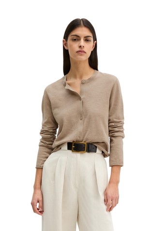 Organic cotton-linen blend cardigan