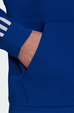 ADIDAS Essentials Fleece 3-Stripes logo pulover s kapuco Modra - Team Royal Blue 4