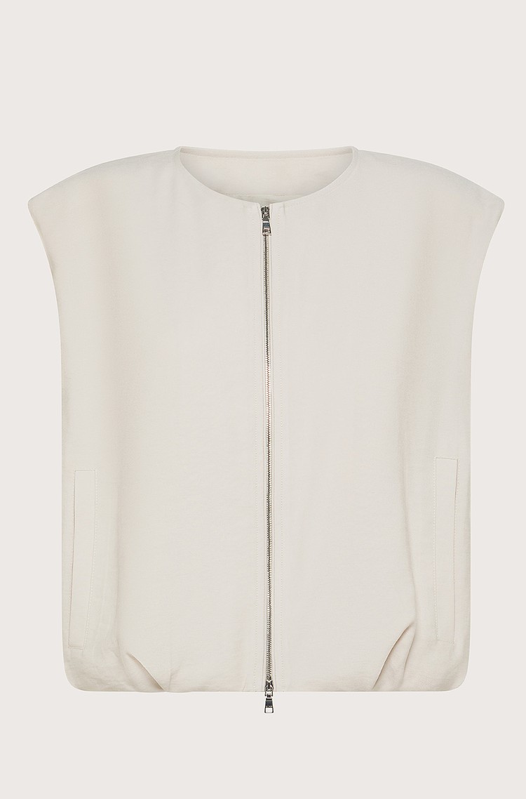 SEVENTY Diagonal bomber vest in viscose blend Natural 
