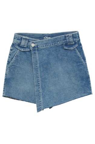 Denim kratke hlače z zasnovo na preklop spredaj