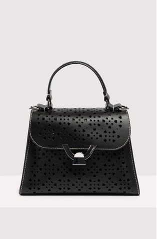 Dew perforated leather crossbody