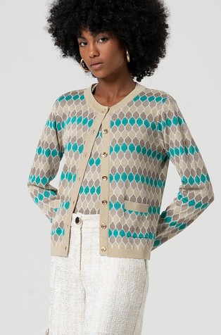 FRACOMINA Patterned knit cardigan in viscose-blend Multi 3